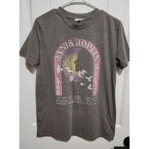 Janis Joplin oversized tee boyfriend fit Maurices XS gray t shirt